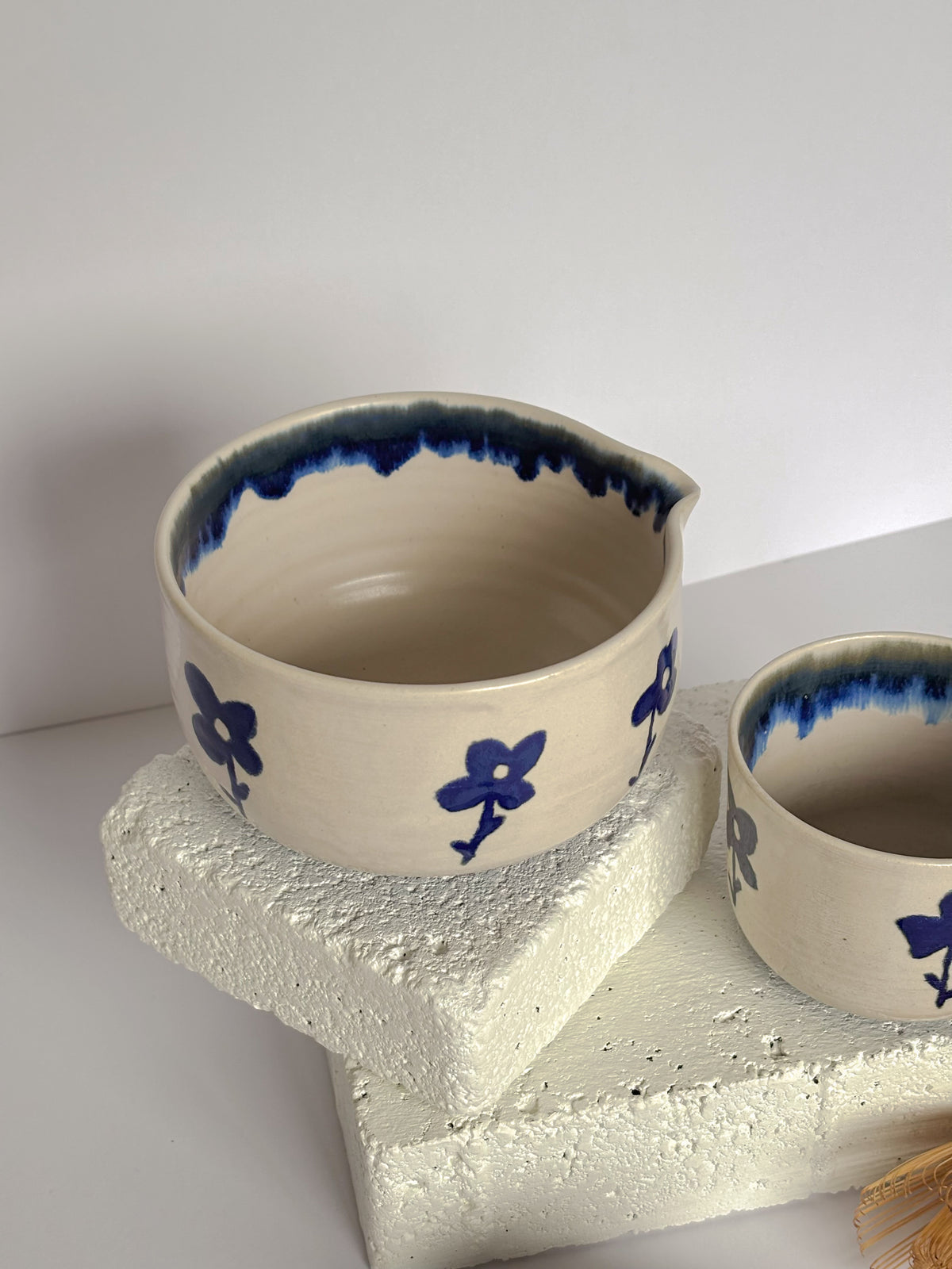 Matcha Set in Cyanotype Flowers