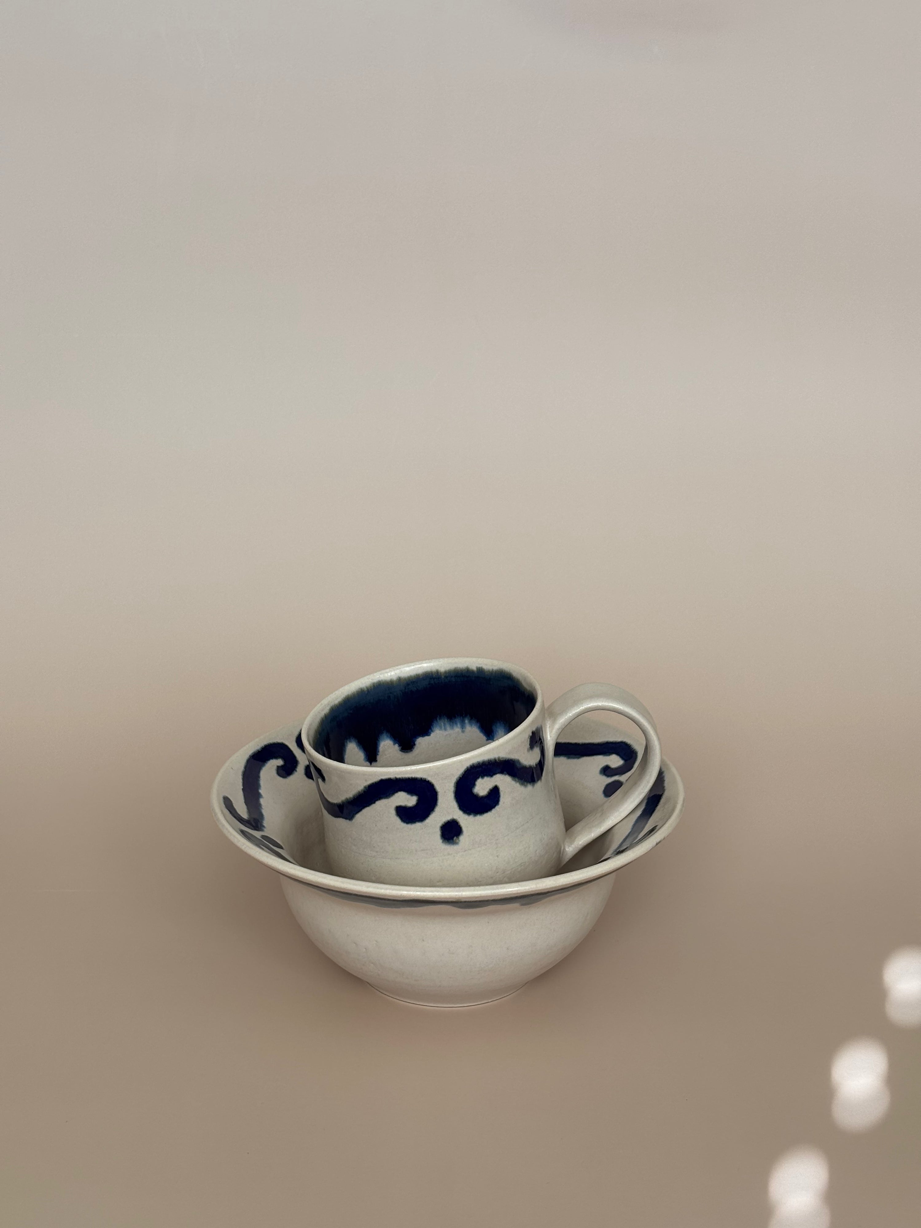 Vintage Breakfast in Indigo Filigree
