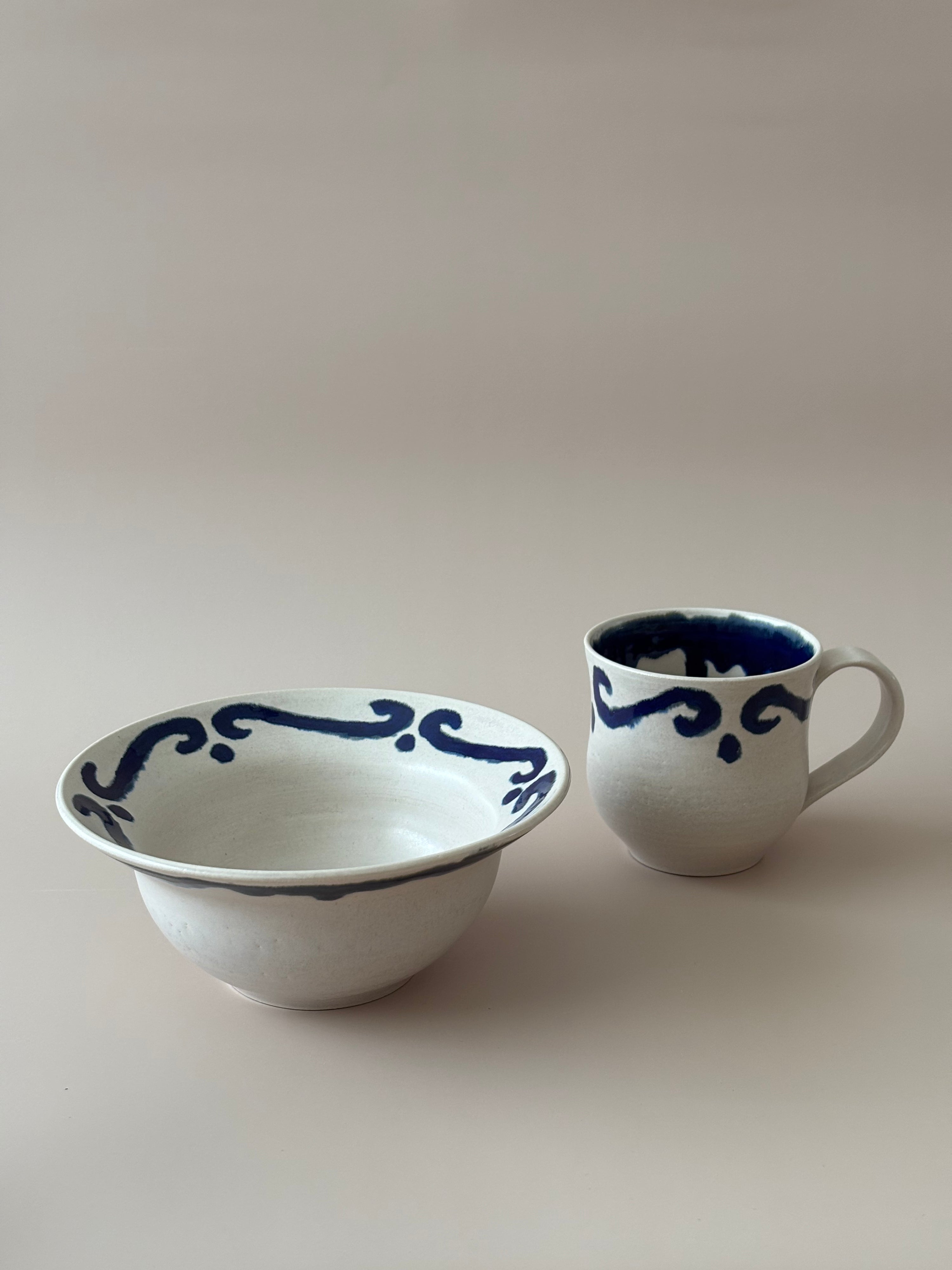 Vintage Breakfast in Indigo Filigree