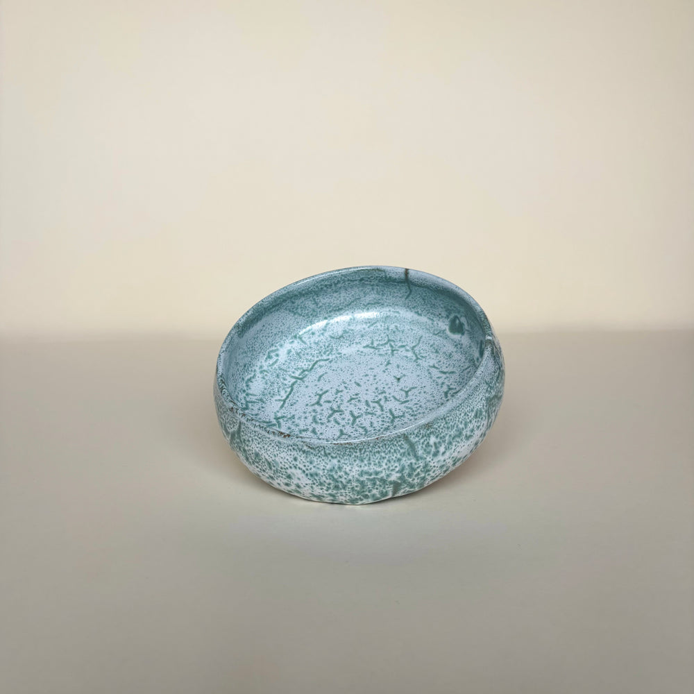 Ceramic bowl dish with textured  sea foam like pattern on a cream background. Pottery bowl  Handmade in Ireland. Wheel Thrown Pottery and Ceramic.